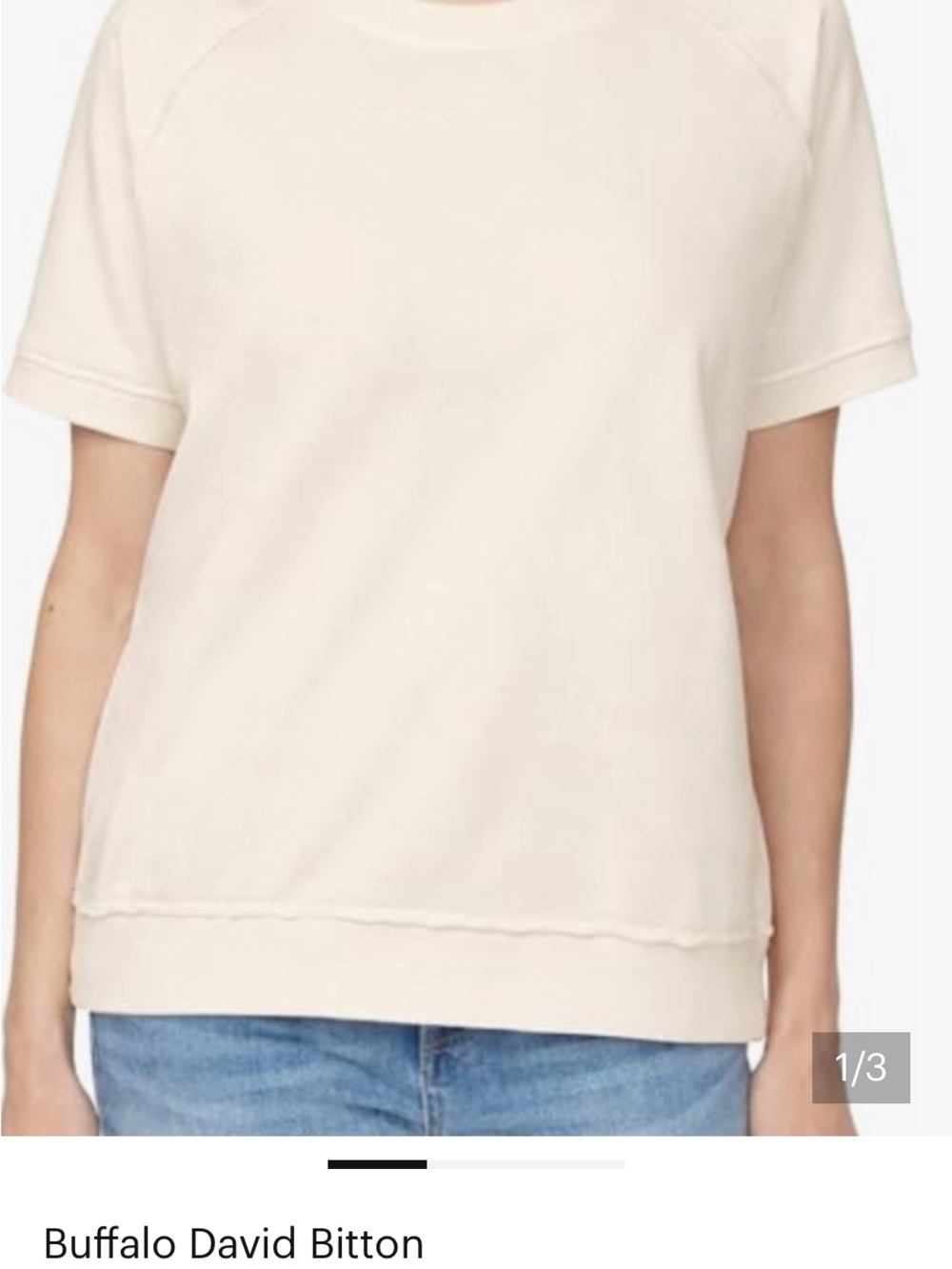 NWOT Buffalo David Bitton Short Sleeve Top in Cream AU26